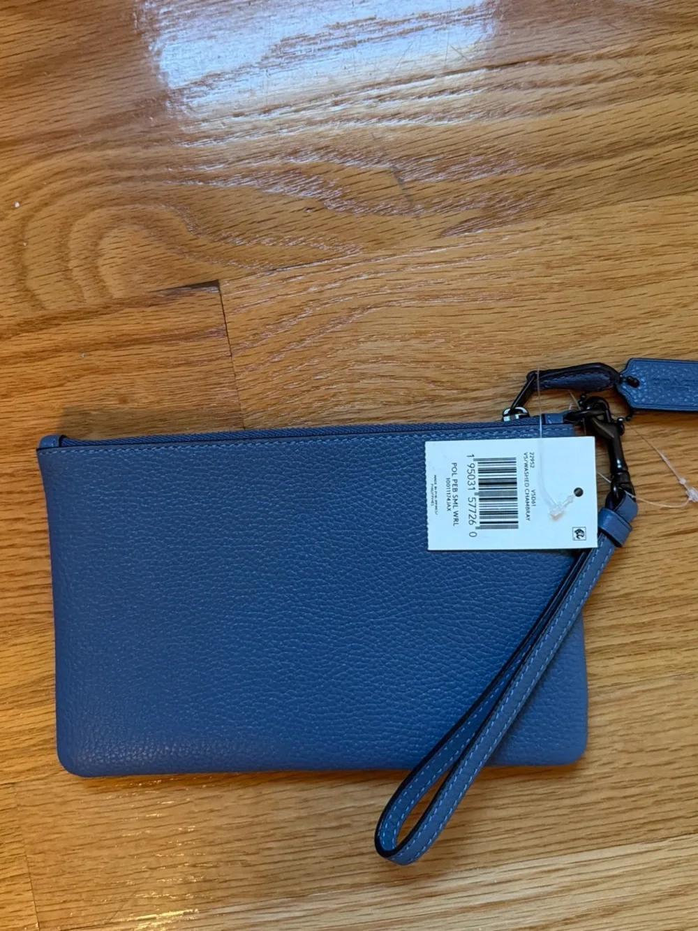 Coach Blue Leather Wristlet Clutch